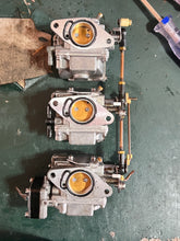 Load image into Gallery viewer, 40 hp Nissan Tohatsu CARBURETOR SET upper 3C8032002 3C8032001 center 3C8032070 3C8032072 bottom 3C8032100 3C8032102 Two Stroke 2002