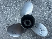 Cargar imagen en el visor de la galería, Mercury 3-Blade LH Counter-rotation 15 1/4 x 19 pitch PROPELLER 5007-19 stainless steel PROP needs hub kit
