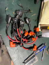 Cargar imagen en el visor de la galería, 150 -250 hp Yamaha 61A-85570-00-00 IGNITION COIL 76d OX66 f6t530 oem TESTED 8” cord with electrical bracket Two Stroke 1997-2
