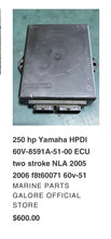 Cargar imagen en el visor de la galería, 250 hp Yamaha ECU CONTROL UNIT 60V-8591A-51-00 two stroke HPDI 2005 2006 f8t60071 60v-51 NLA
