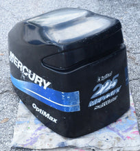 Cargar imagen en el visor de la galería, 225 hp Mercury Optimax Cowling, blue decals, hood engine cover cowl lid
