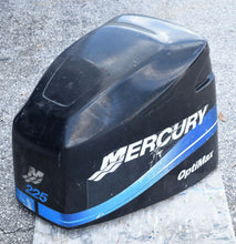 Cargar imagen en el visor de la galería, 225 hp Mercury Optimax Cowling, blue decals, hood engine cover cowl lid
