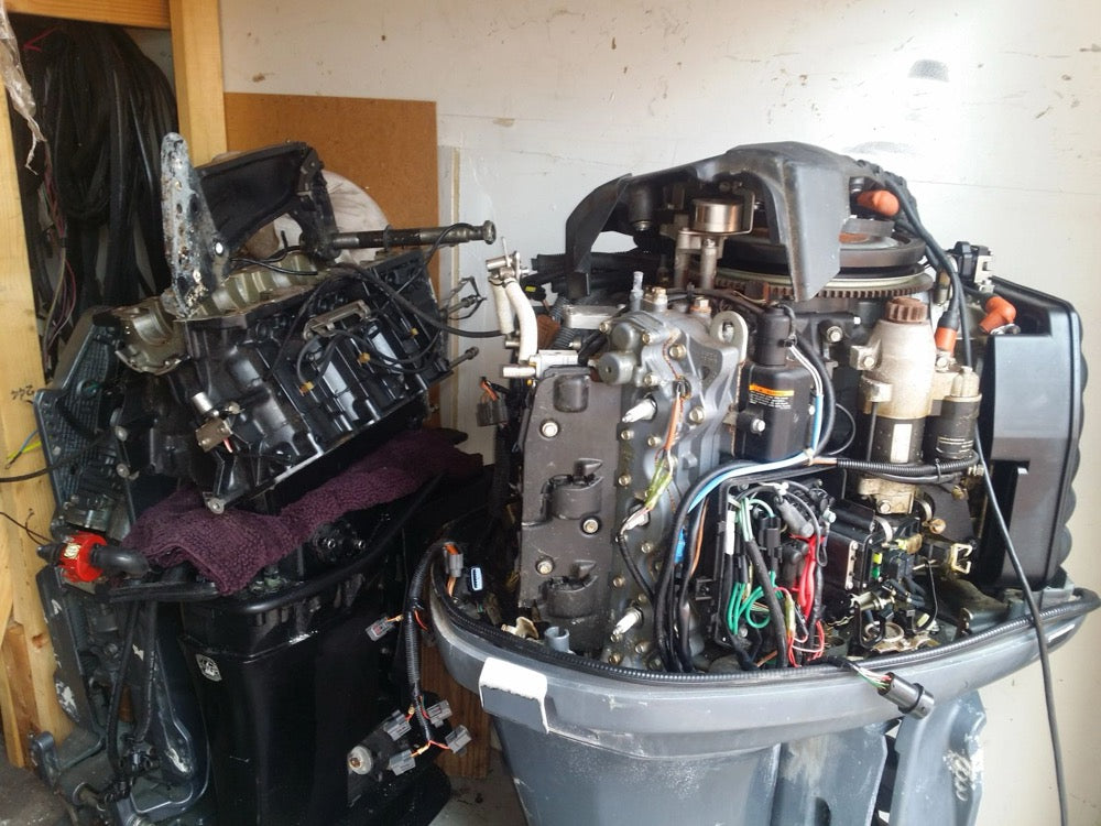 Two rebuilt powerheads side by side